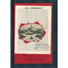 CIUDAD DE BUENOS AIRES ANTIGUA TARJETA POSTAL PUBLICIDAD DEL DIARIO LA PRENSA CON RELIEVE 1905
